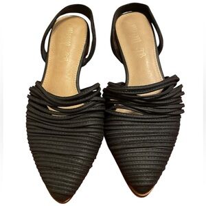 Mi.iM black Strappy Point toe flats
